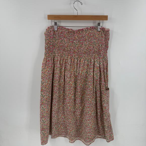 Y2K Wet Seal Smocked Floral Mini Dress XL Sleeveless Pockets Cottagecore Boho - Picture 2 of 9